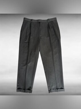Men's Joseph & Feiss 44x32 Dark Gray Easy Care Wool Blend Dress Pants Slacks EUC